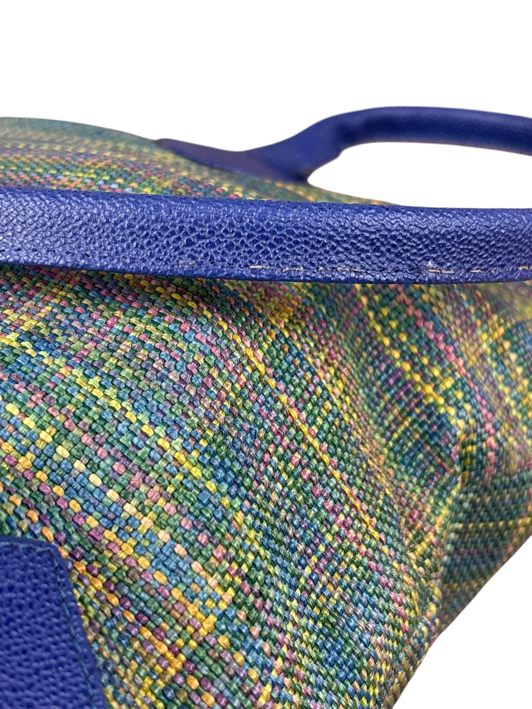 Vivienne Westwood Blue/Green Woven Plaid Saturn Shoulder Bag