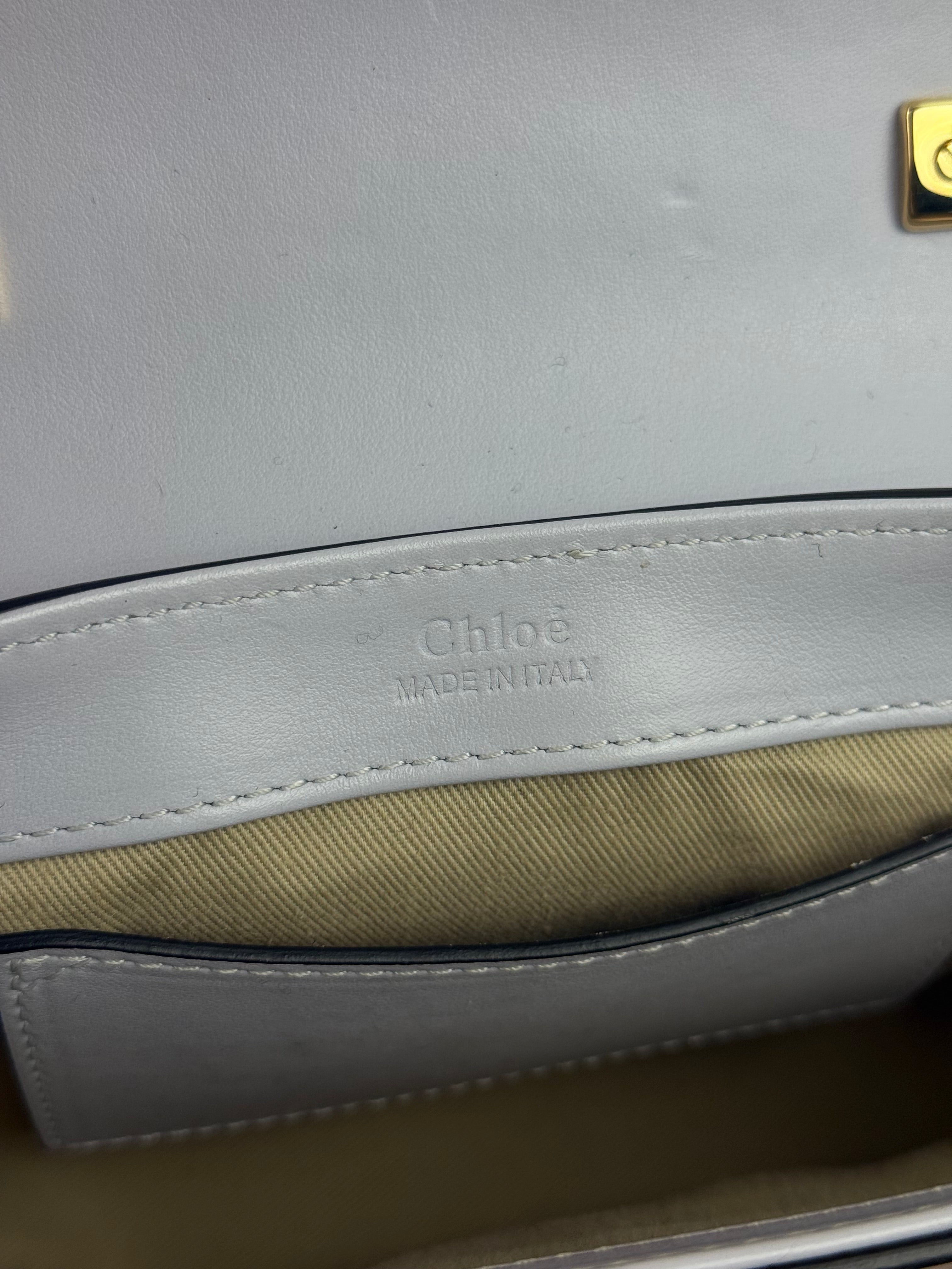 Chloé Mini Grey Croc Embossed C 2Way Bag