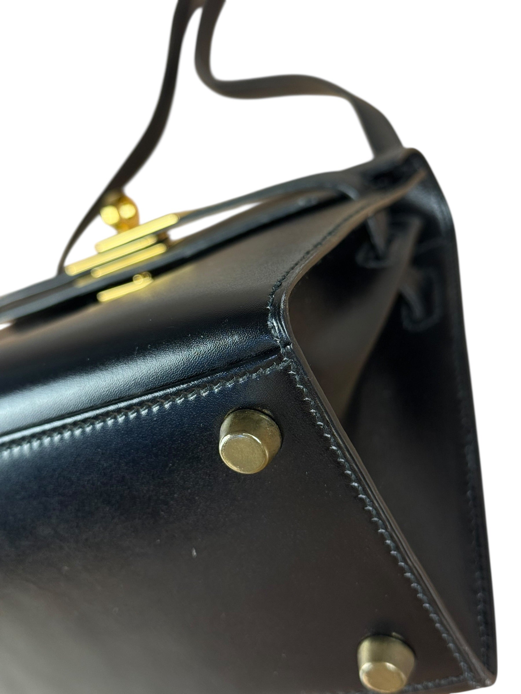 Hermes Black Mini Kelly 20 Box Calf 1991