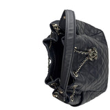 Chanel Navy Blue Leather Drawstring Bucket Two-Way Bag 2018