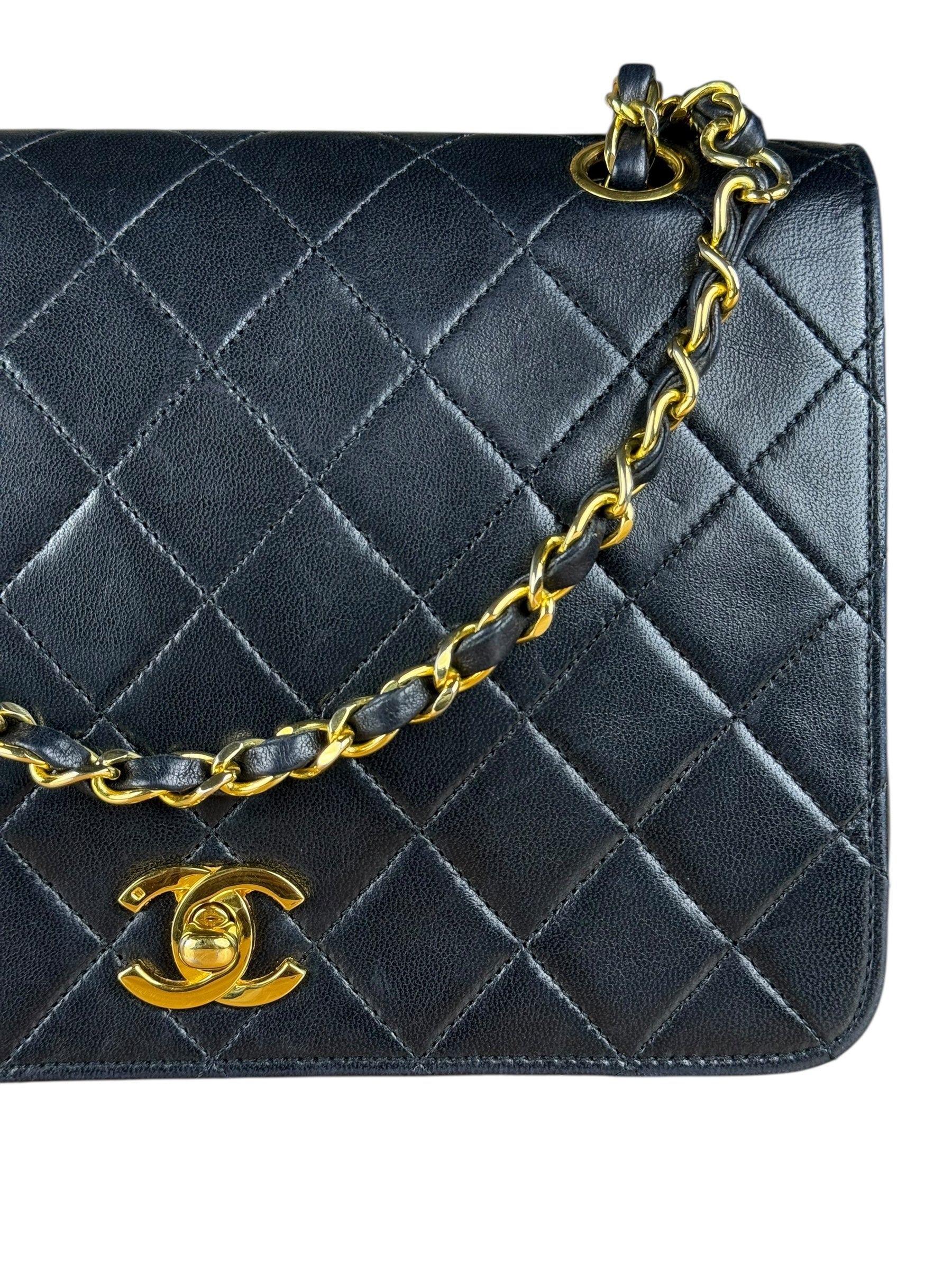 Chanel Black Quilted Single Flap Bag 1988