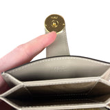 Fendi F Grey Leather Card Case