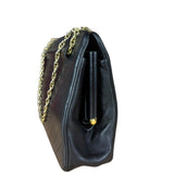 Chanel Vintage Black Chevron Leather Chain Bag