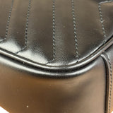 Gucci Black Leather GG Logo Marmont Noir Matelasse Shoulder Bag