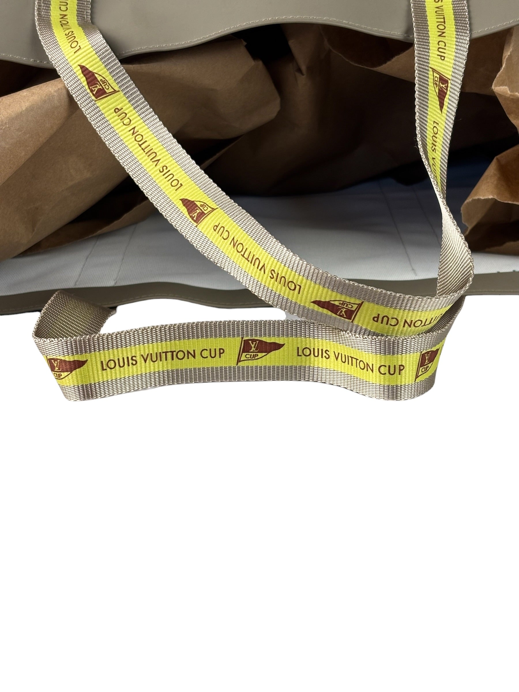 Louis Vuitton Muted Khaki Vinyl Cup Beach/Shopping Bag
