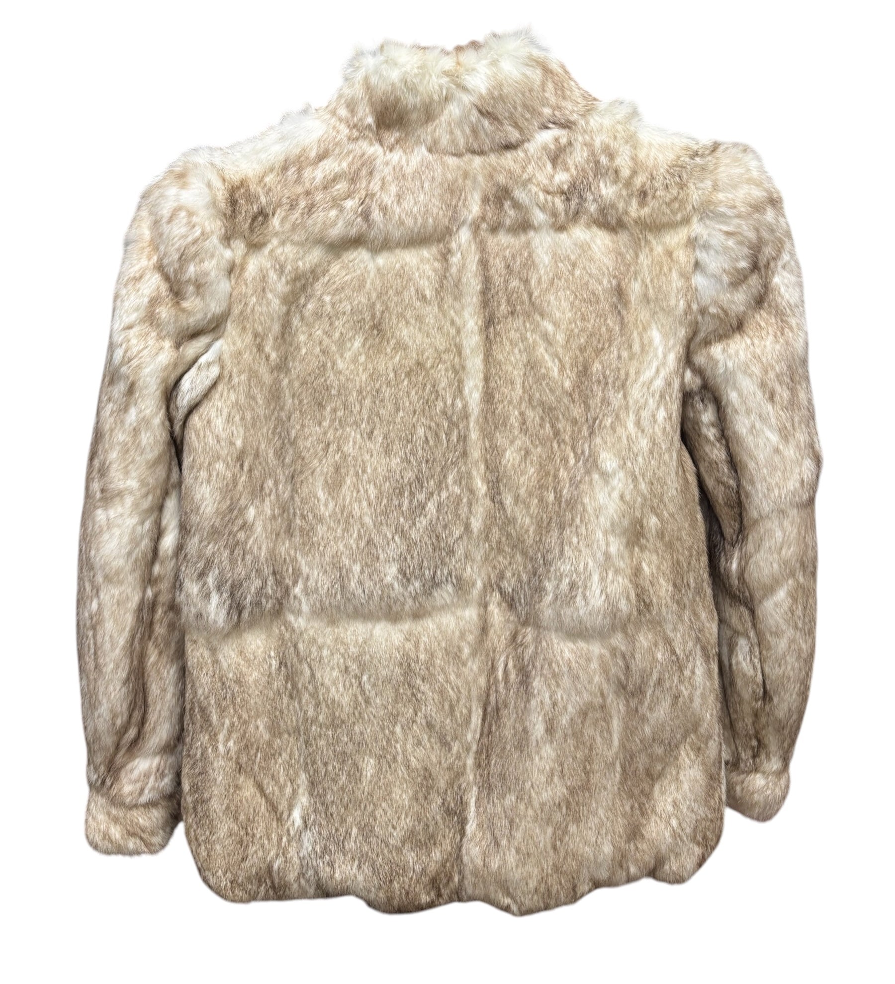 Imagnin Vintage Beige/Cream Rabbit Fur Coat