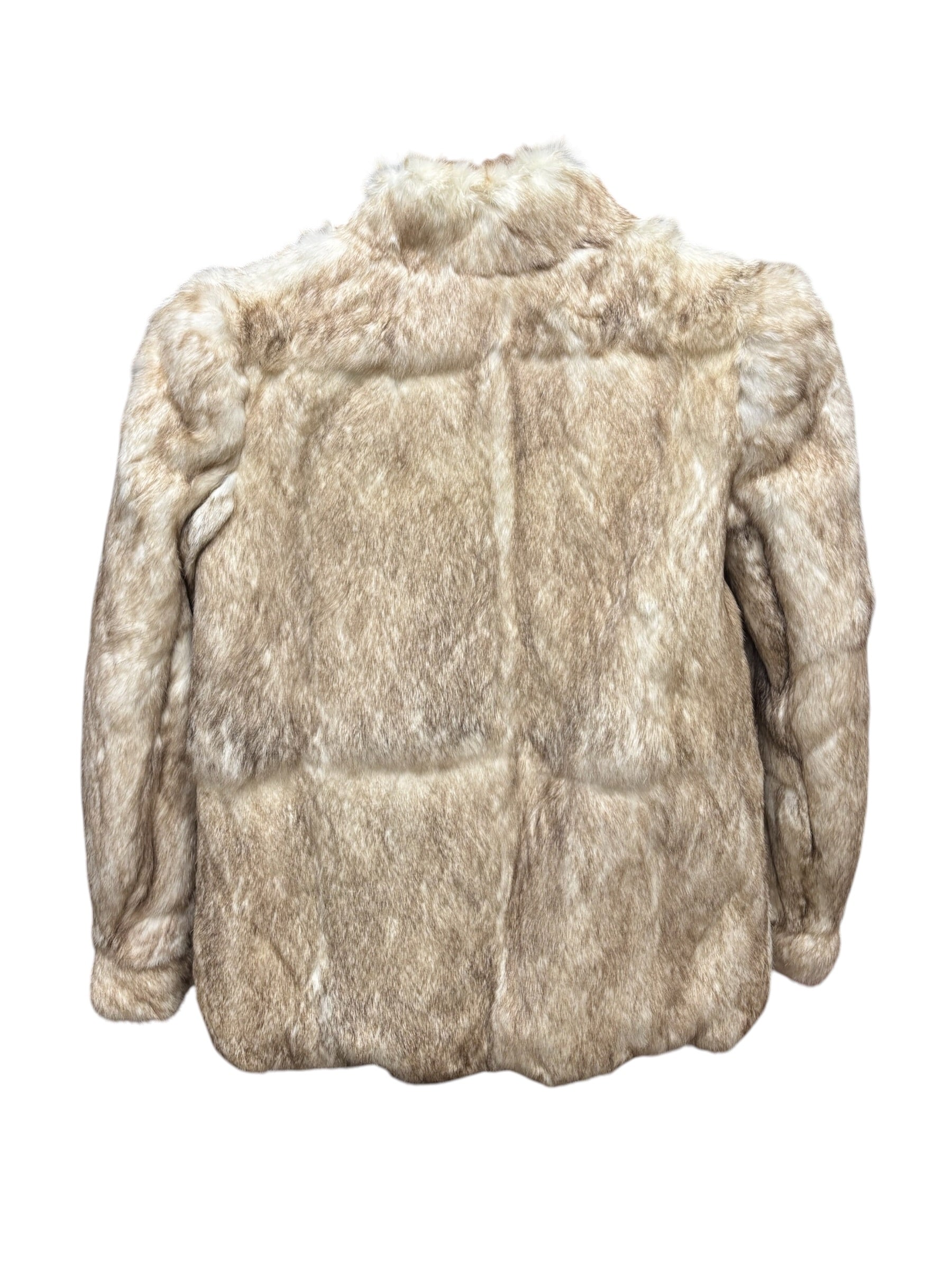 Imagnin Vintage Beige/Cream Rabbit Fur Coat