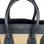 Celine Calfskin Leather/Suede Tri-Color Luggage Tote Bag