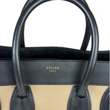 Celine Calfskin Leather/Suede Tri-Color Luggage Tote Bag
