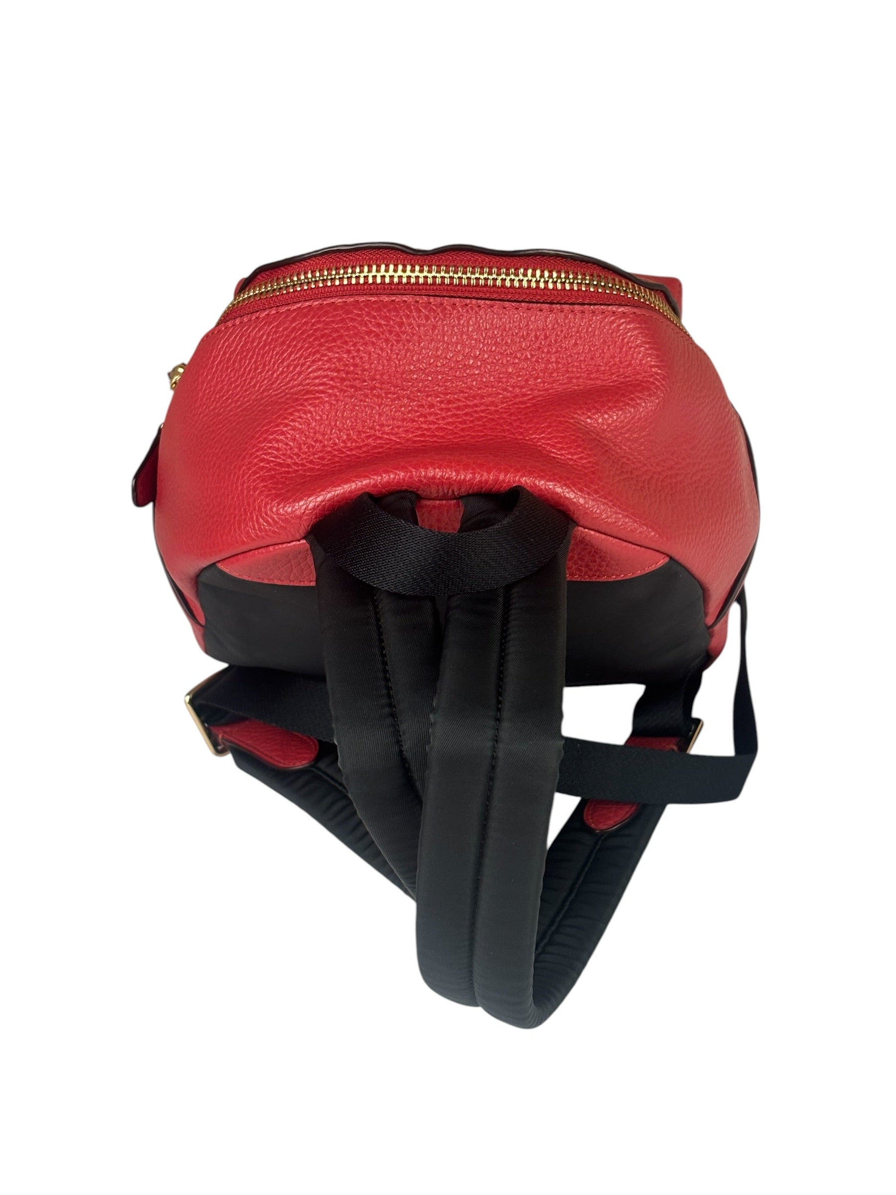 Coach Red Pebbled Mini Charlie Backpack