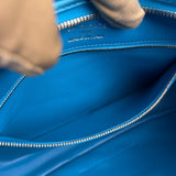 Balenciaga Blue Satin/Leather Trim Leopolda Small Hobo Bag