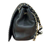 Tory Burch Black Marion Whipstitch Flap Shoulder Bag