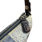 Christian Dior Vintage Denim Leather Trim  Saddle Pochette
