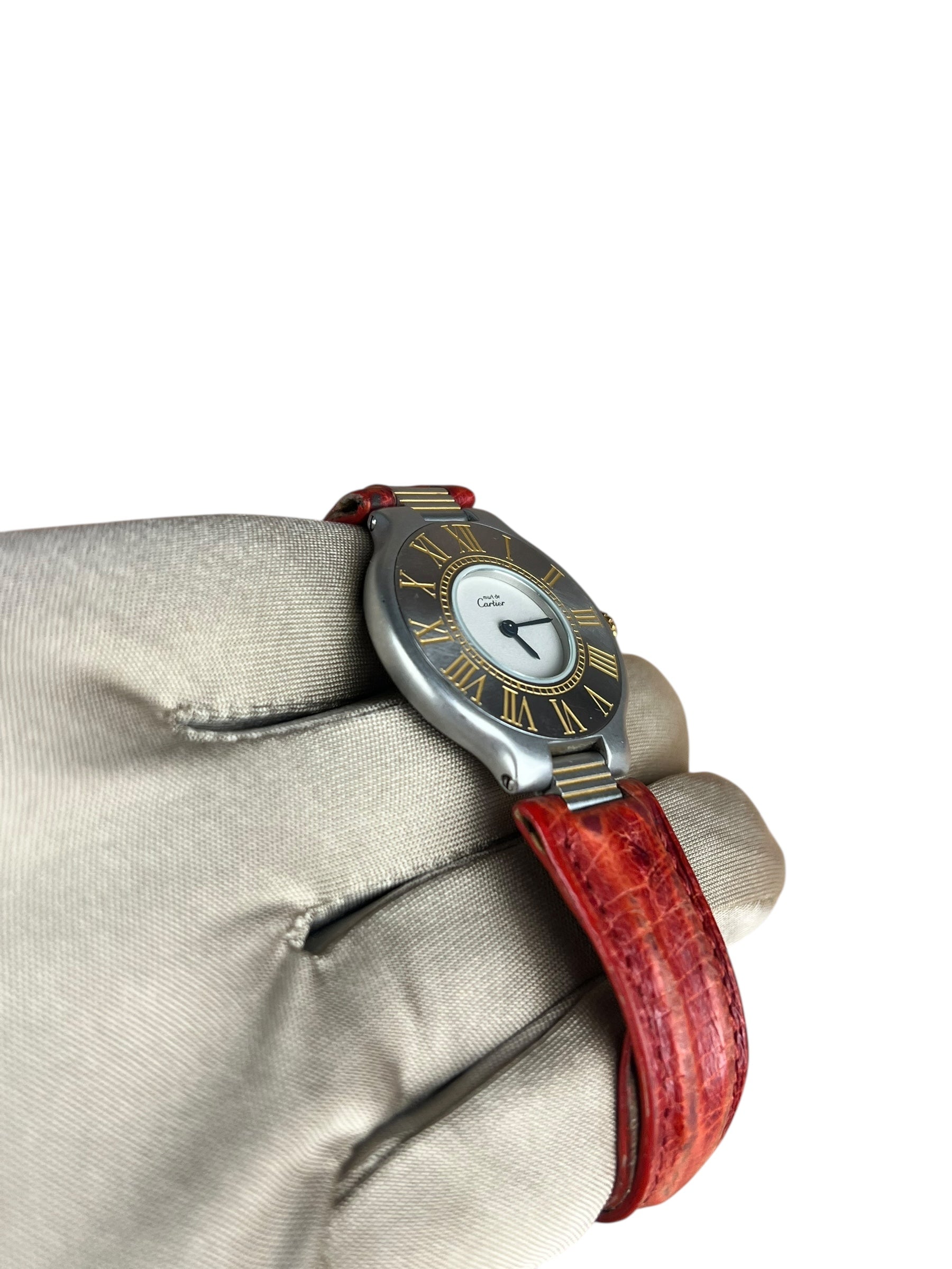 Cartier Must De 21 Red Leather Strap