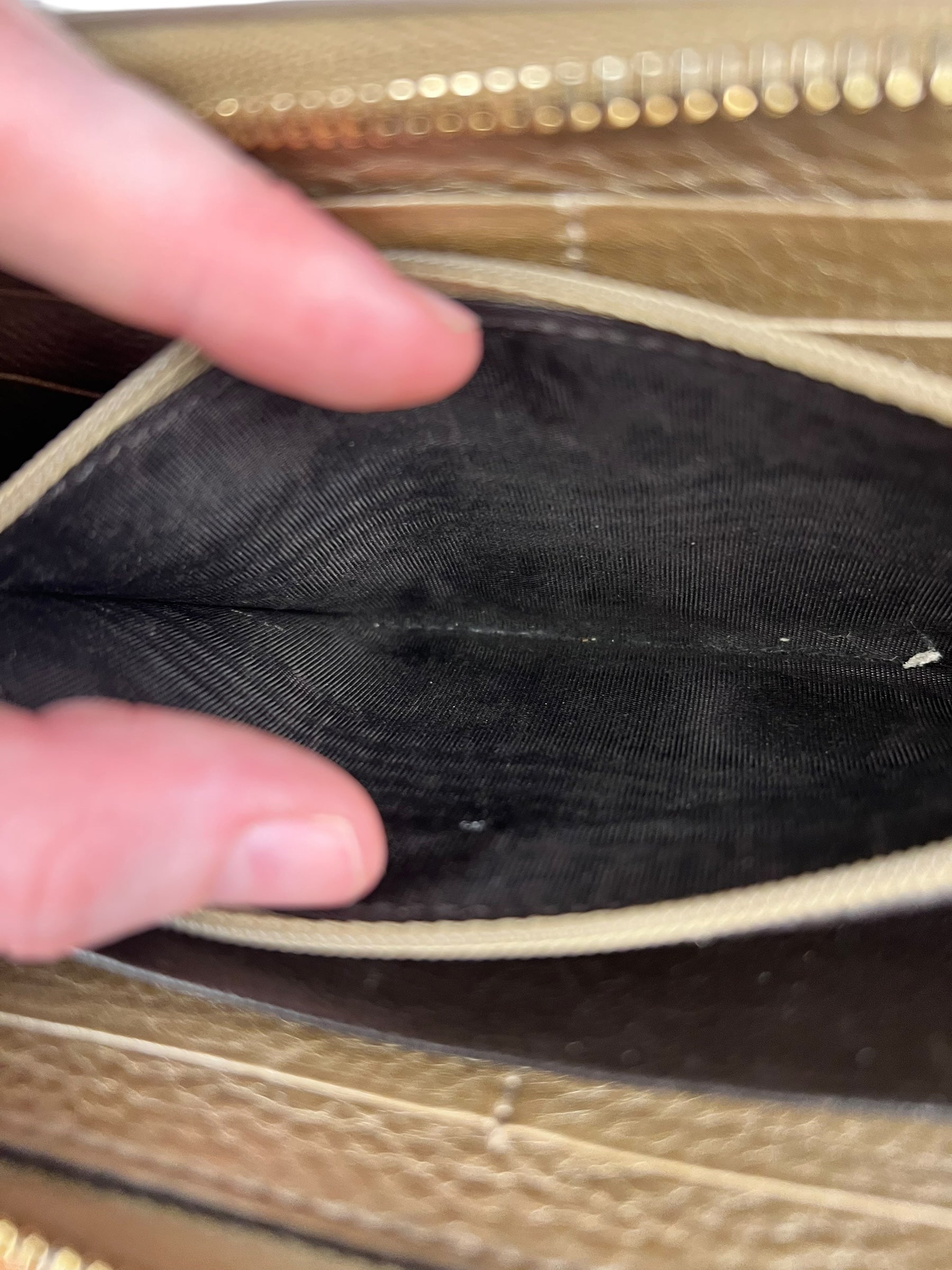 Gucci Bronze Metallic Leather Bamboo Long Zippy Wallet