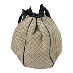 Gucci Beige Leather Trim Diamante Canvas Sukey Tote