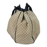 Gucci Beige Leather Trim Diamante Canvas Sukey Tote