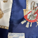 Gucci Navy Horseshoe Silk Scarf