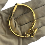 Gucci 1500L Black Dial Gold Plate Bangle