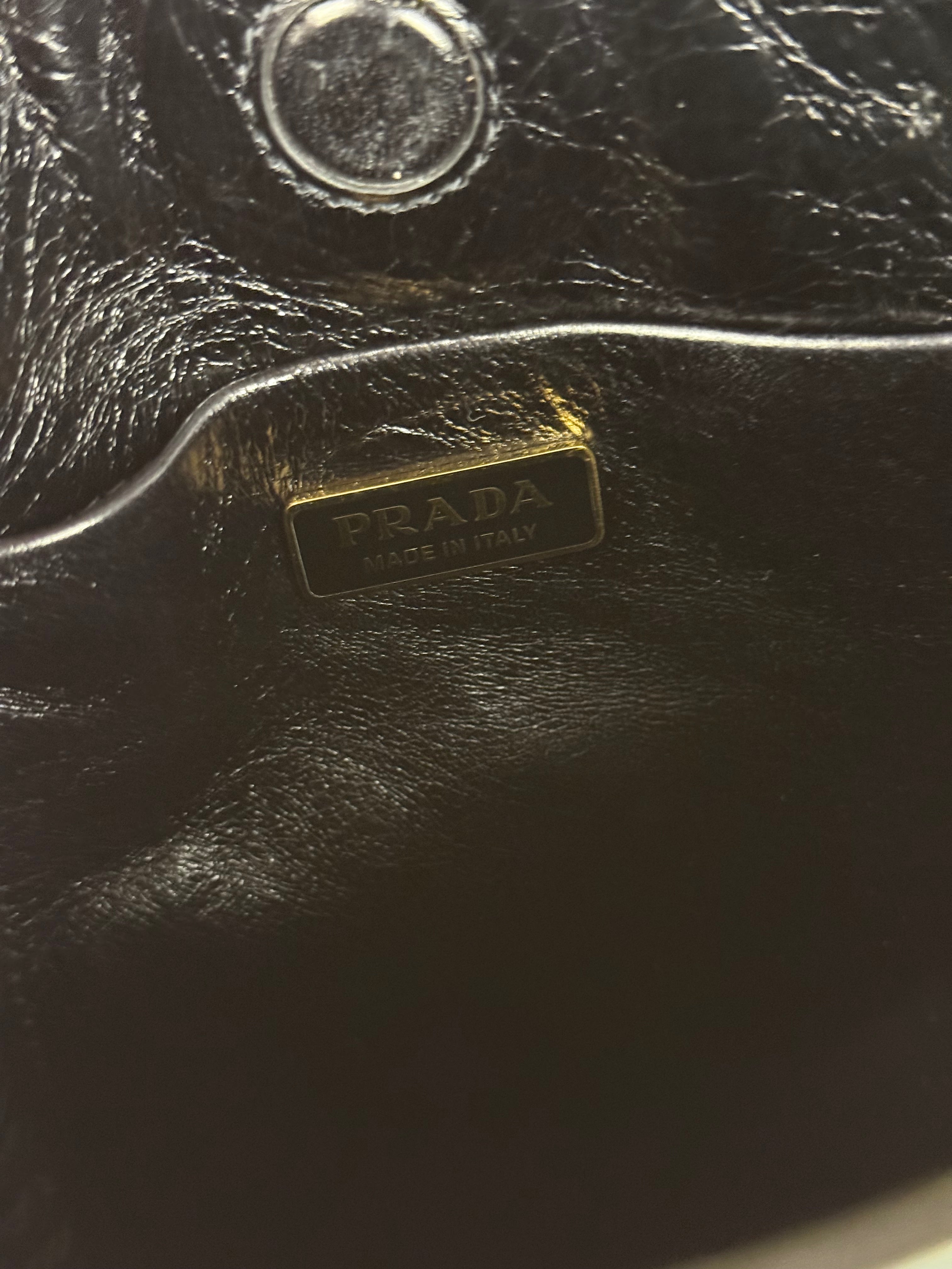 Prada Black Mini Bonnie Leather Shoulder Bag