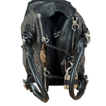 Chloe Black Tweed Leather Paddington Shoulder Bag