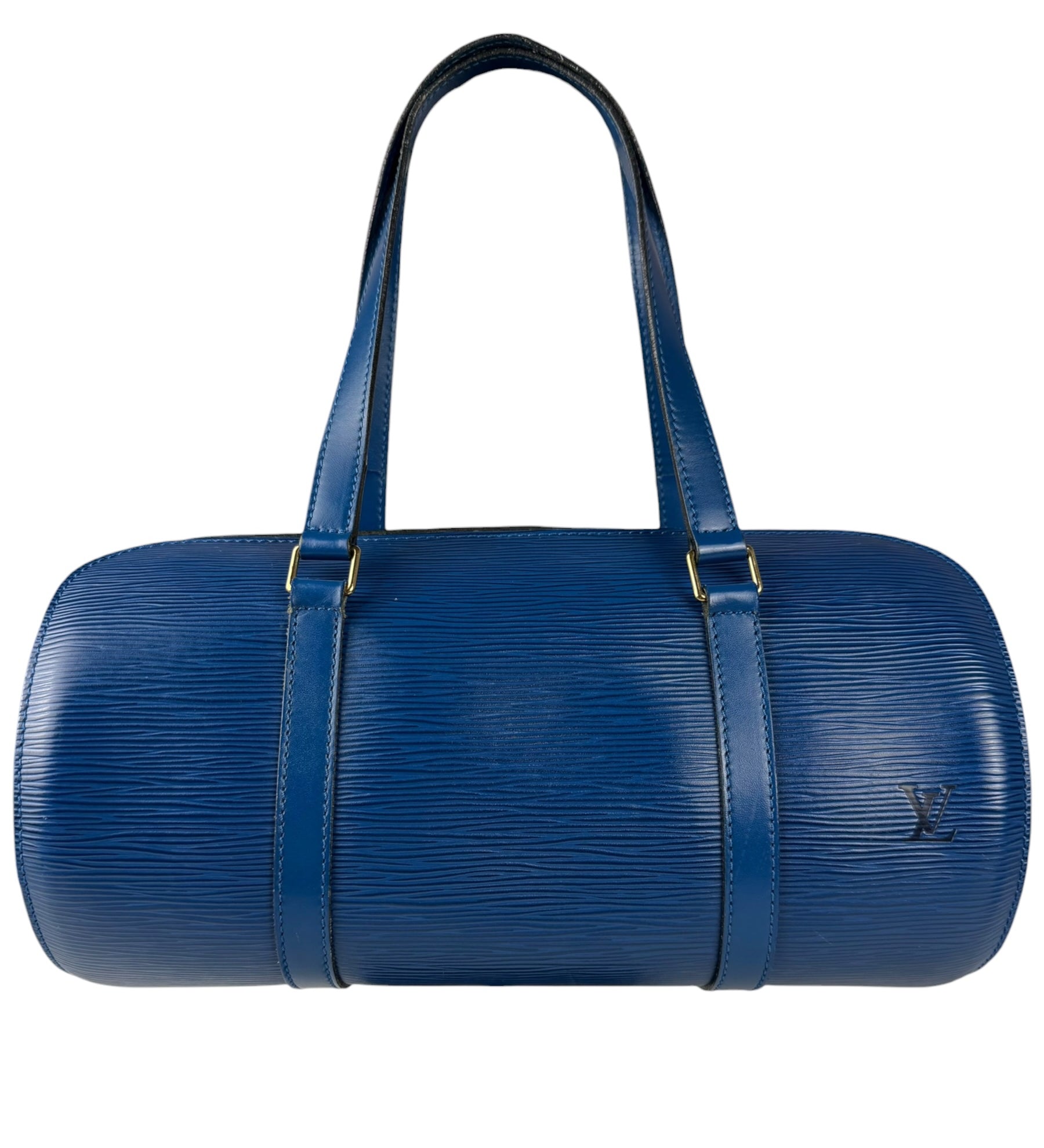 Louis Vuitton Blue Epi Soufflot Handbag