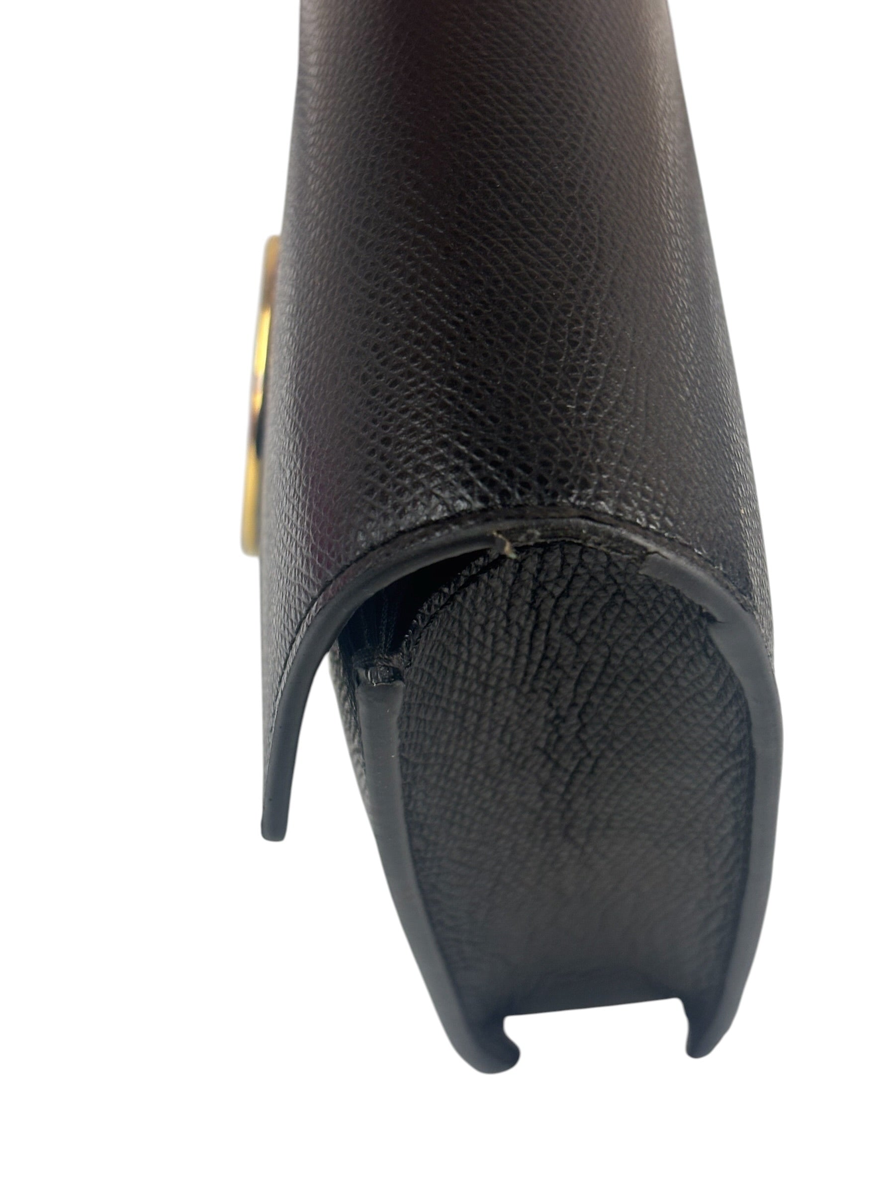 Fendi Black Leather F Envelope Wallet On Replacement Chain