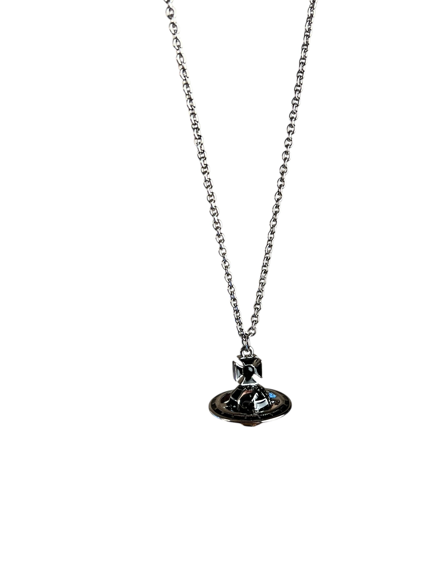 Vivienne Westwood Silver 3D Globe Necklace