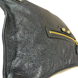 Balenciaga Black Lambskin Motocross Giant 12 Zip Around Flap Clutch