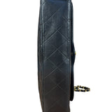Chanel Black Quilted Two-Toned CC Double Flap Bag 90s