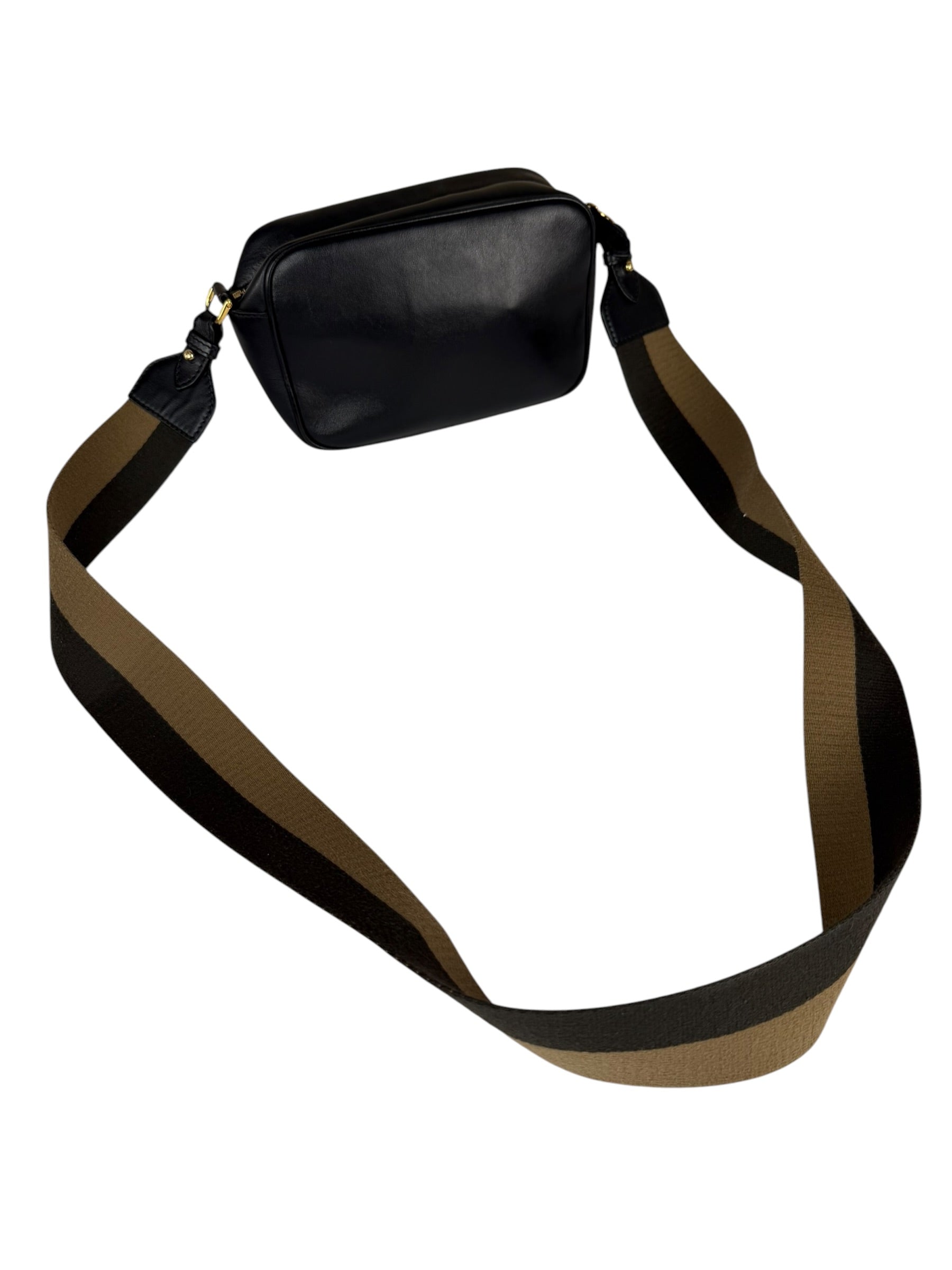 Fendi Black Leather Camera Crossbody