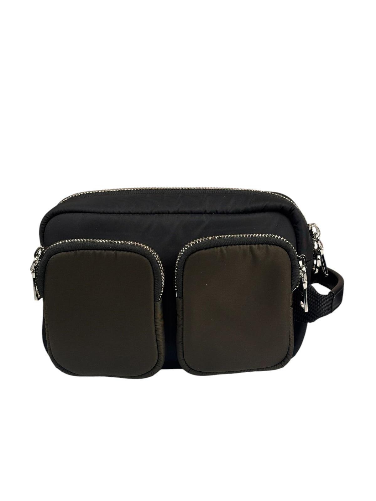 Prada Green/Black Tessuto Nylon Multi-Pocket Vanity Bag