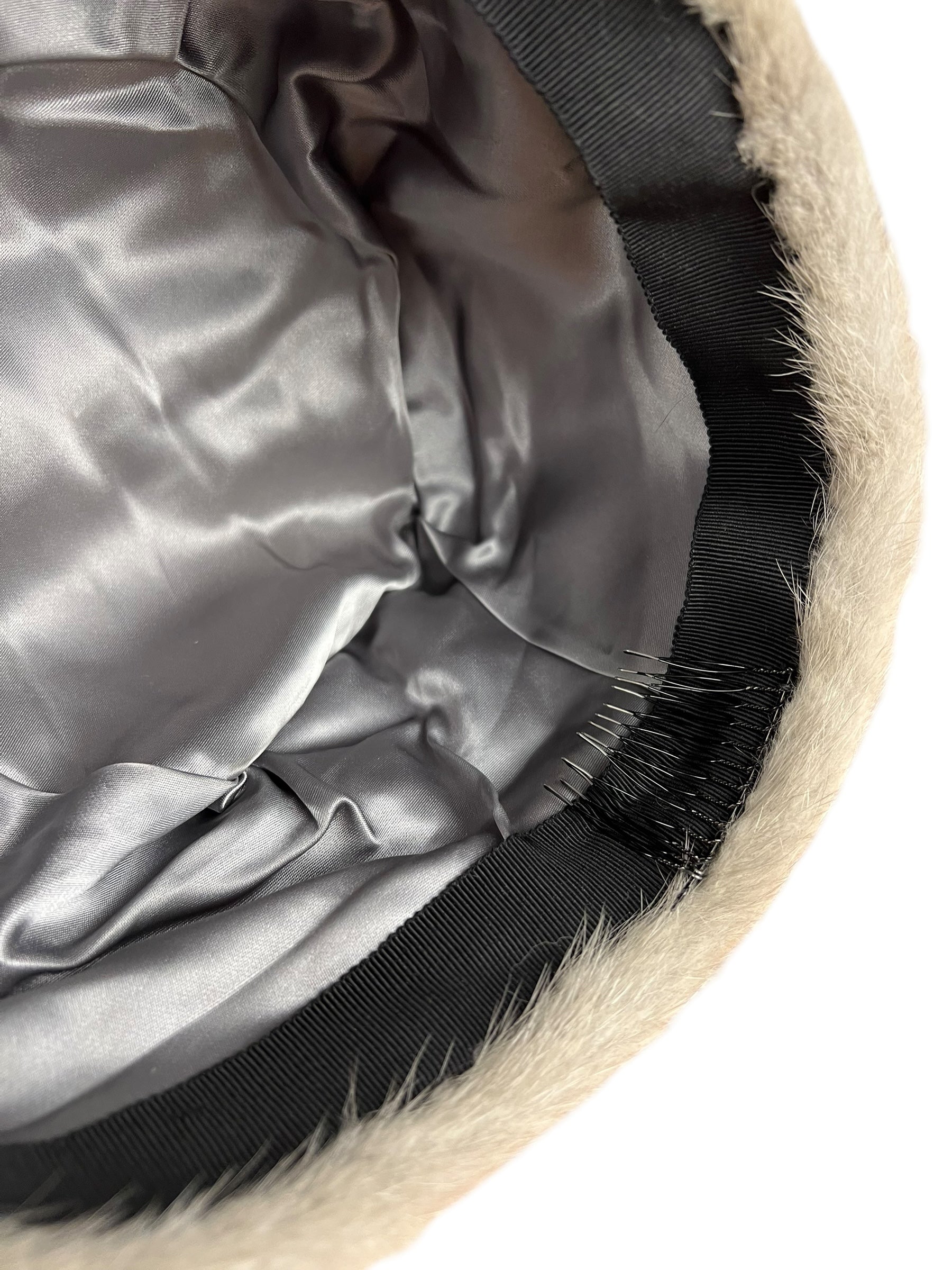 Vintage Clip-in Grey Fur Hat