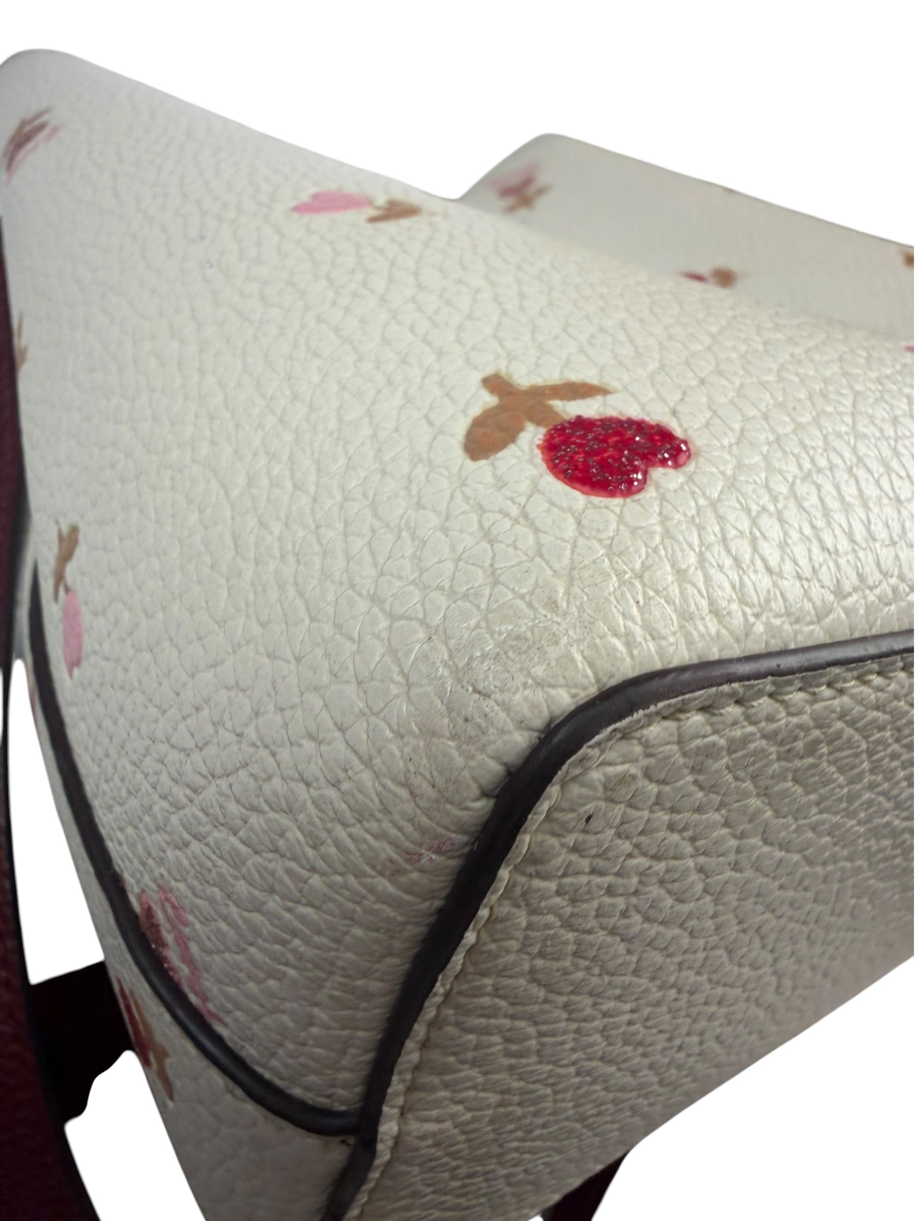 Coach Cream/Burgundy Small Town Bucket Bag