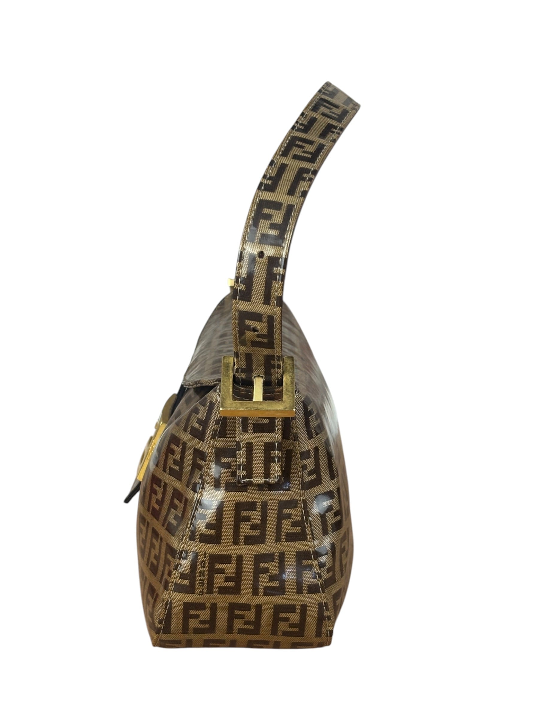 Fendi Vintage FF Canvas PVC Baguette