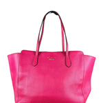Gucci Hot Pink Pebbled Leather Swing Tote