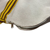 Hermes Beige Ècru Cotton Stripped Toile Fourre-Tout Briefcase