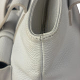 Burberry White Pebbled Leather Shoulder Bag