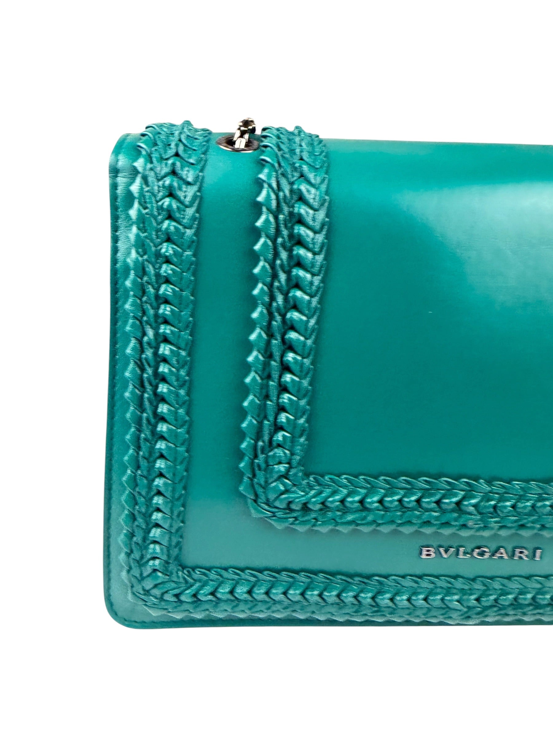 Bvlgari Green Leather Serpenti Forever Shoulder Bag