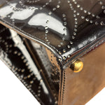 Chanel Black Patent Leather Perforated Camellia Tote Bag 2003