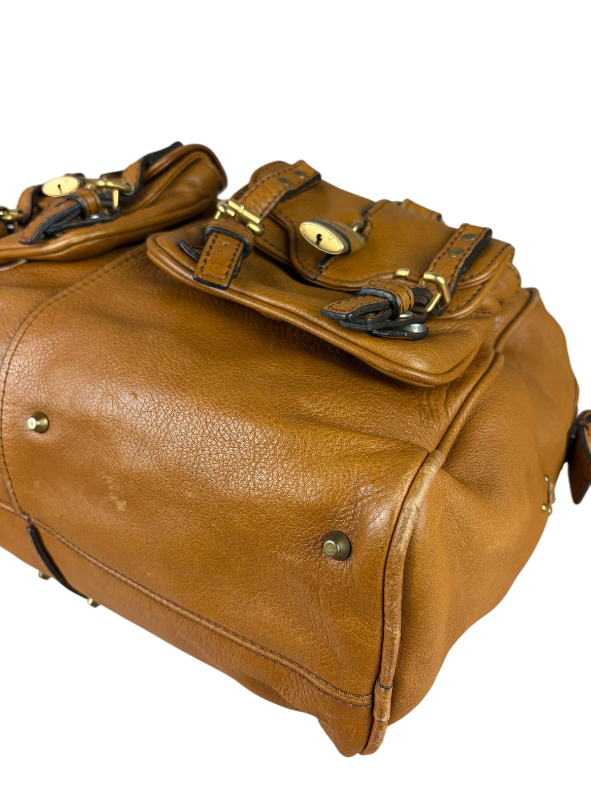Chloe Brown Leather Pocket Paddington Large Handbag