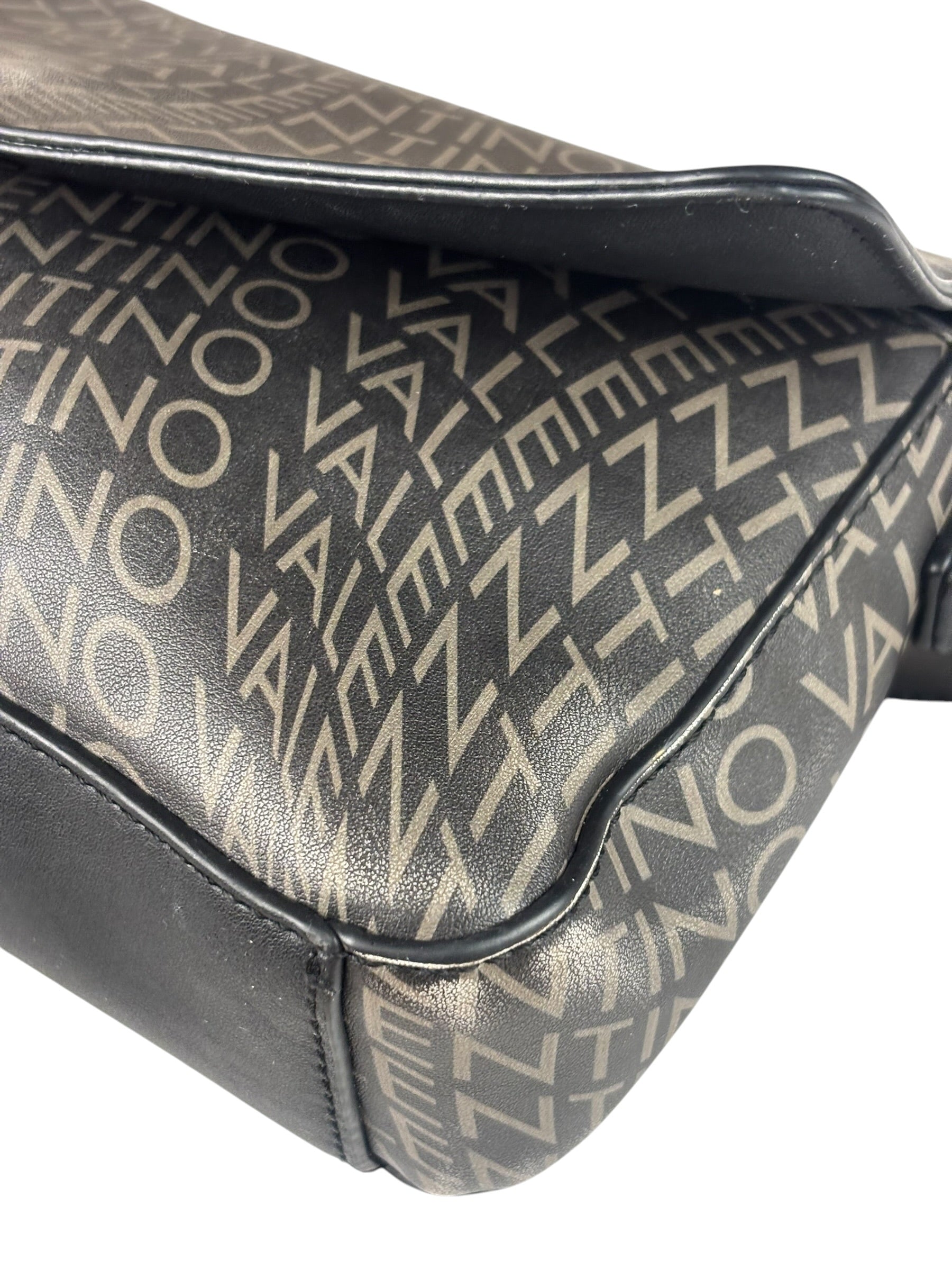 Valentino Black Leather Mario Spa Flap Bag