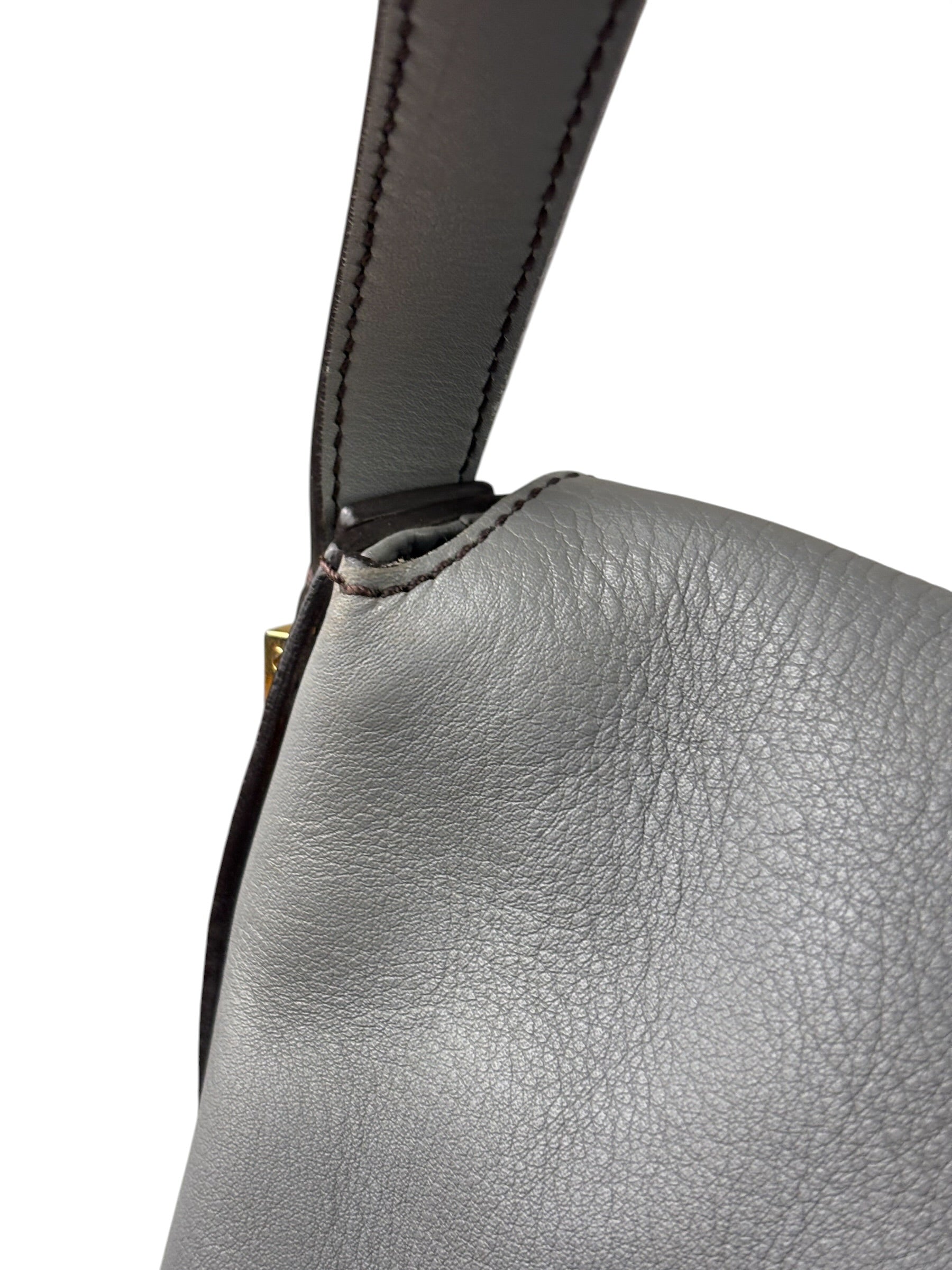 Fendi Grey Leather Flap Bag