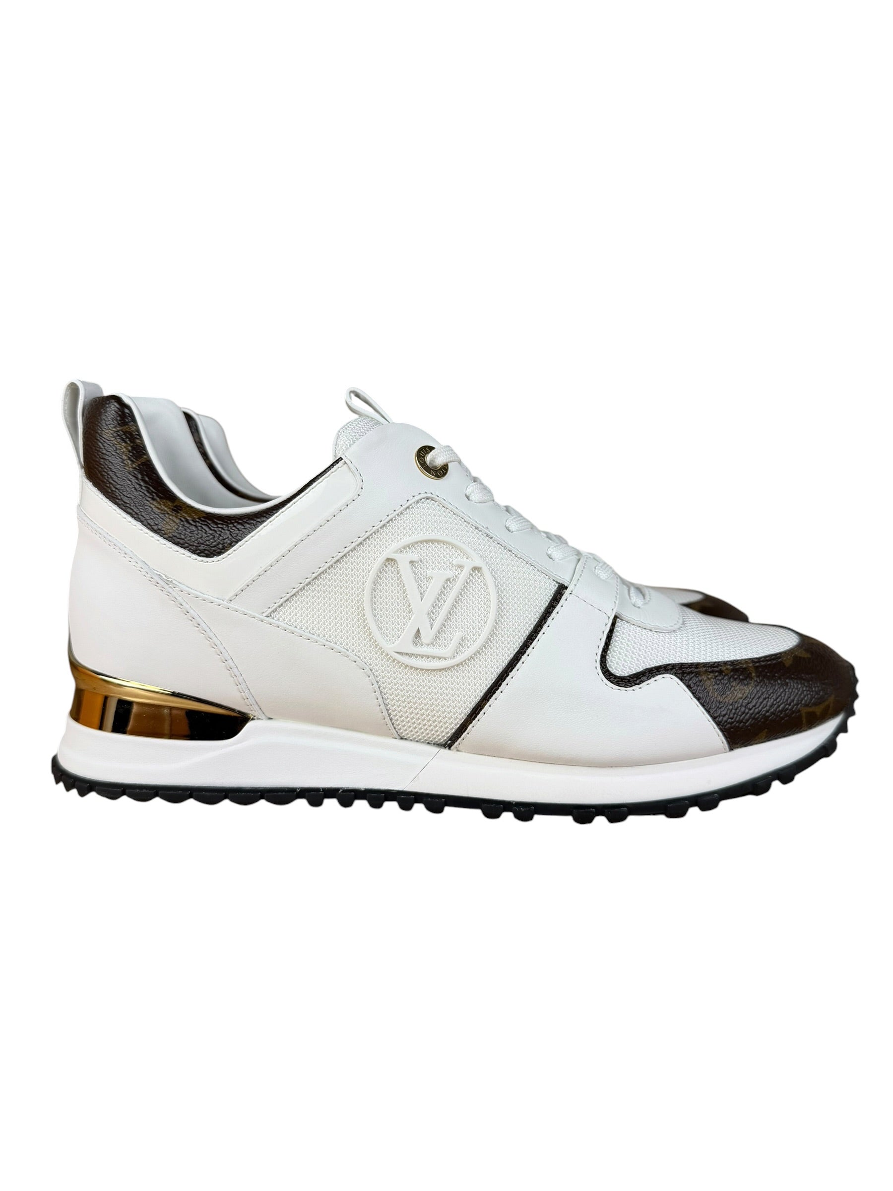 Louis Vuitton White/Brown Run Away Sneakers