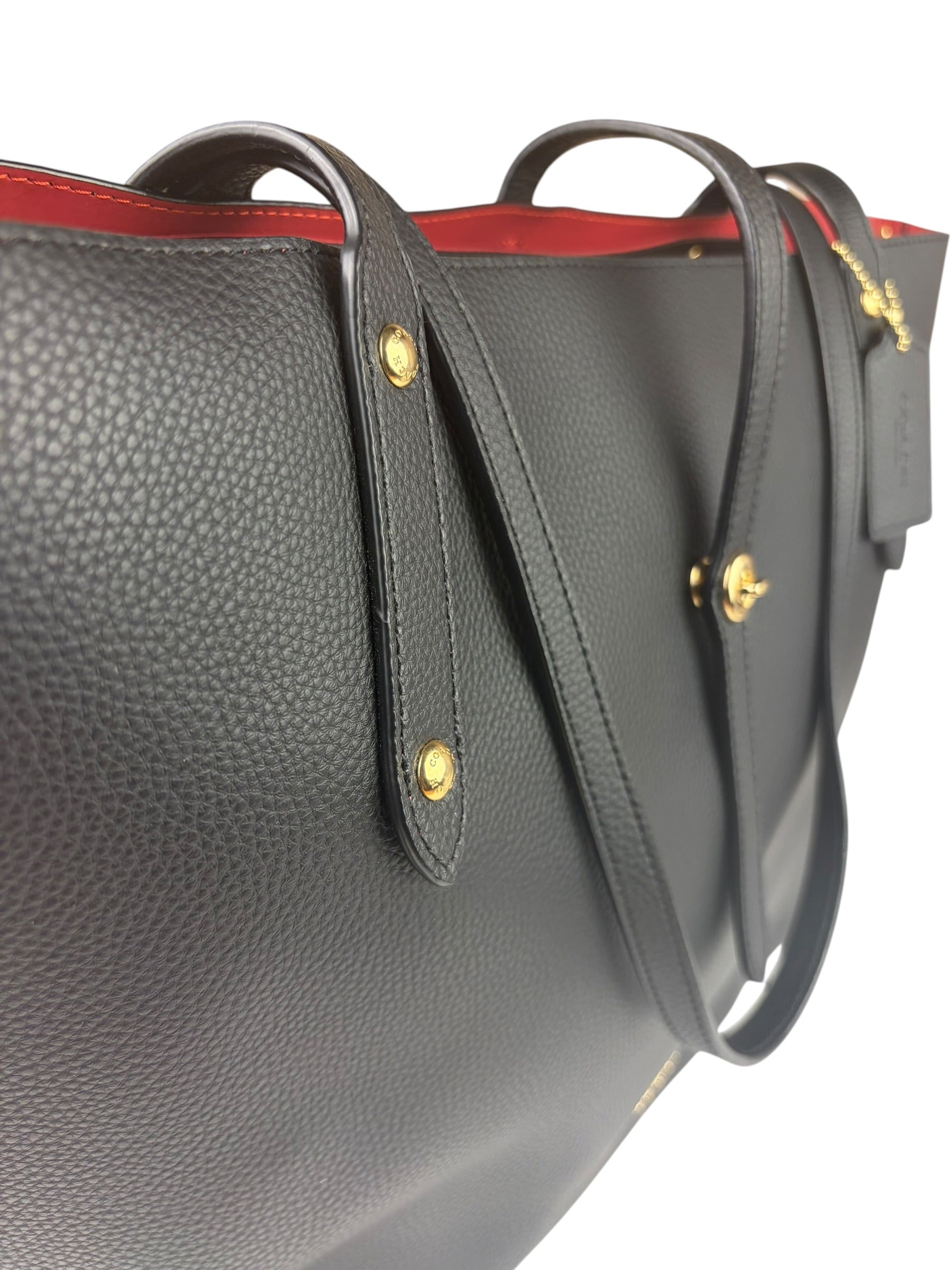 Coach Black Pebbled Leather Market Tote
