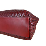 Polo Ralph Lauren Red Woven Leather Tote