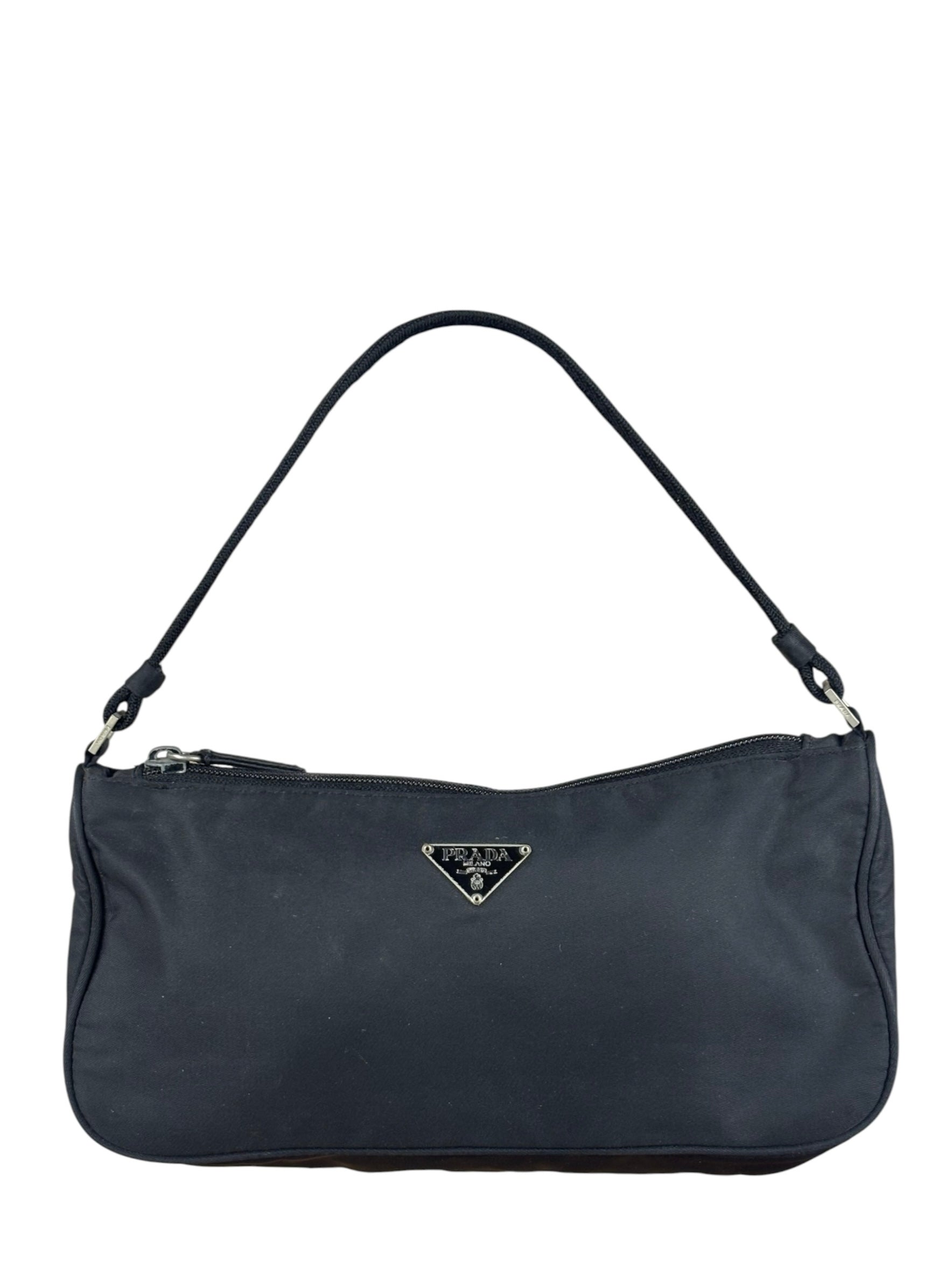 Prada Black Nylon Tessuto Mini Sport Pochette Shoulder Bag