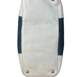 Prada Denim White Leather Trim Saffiano Handbag