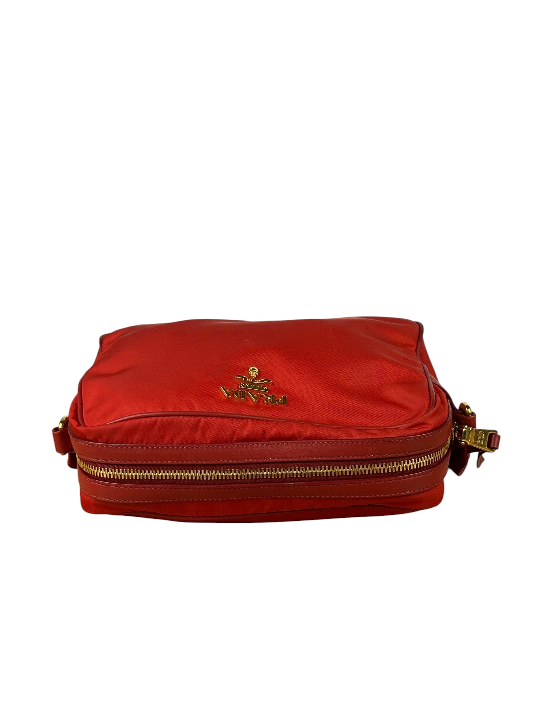 Prada Red Nylon Camera Crossbody Bag