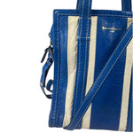Balenciaga White/Blue Bazar Stripe Two-Way Tote Bag